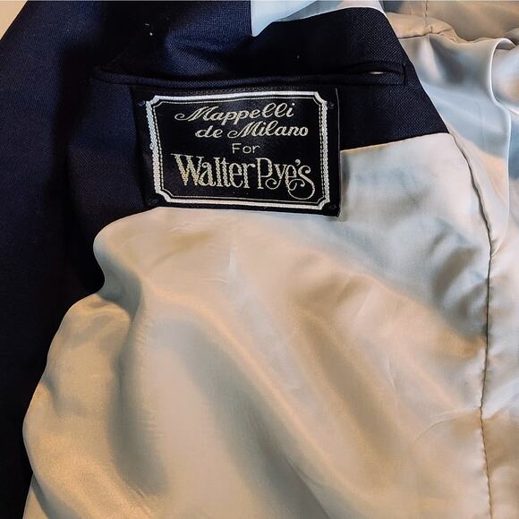 Mappelli‎ de Milano Men's 43 R Black Wool Blazer Gold Buttons - Picture 7 of 11